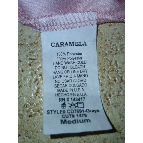 Caramella Dress Womens Medium Pink Teal Palm Leaf Print Sleeveless Halter Neck - Picture 7 of 7